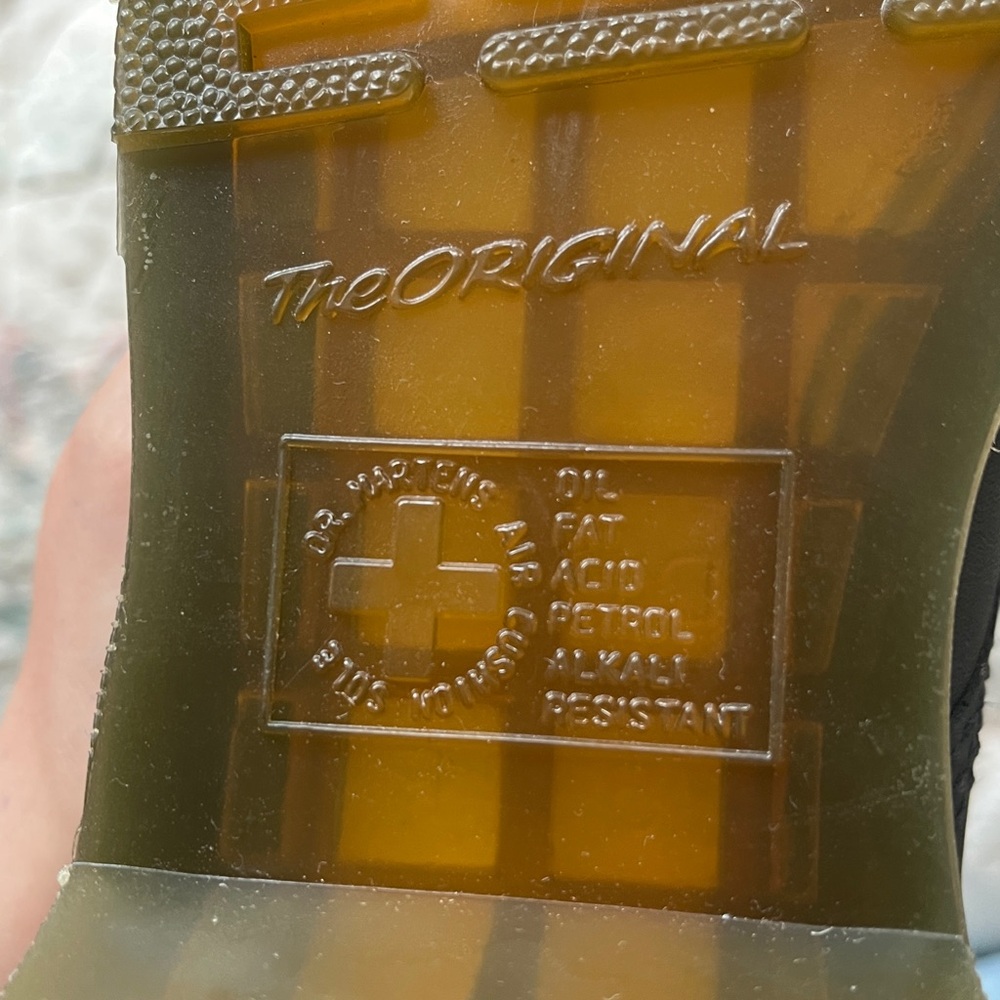 Dr. Martens Black Lace-Up Combat Boots with Red Rose Embroidery - Picture 6 of 7